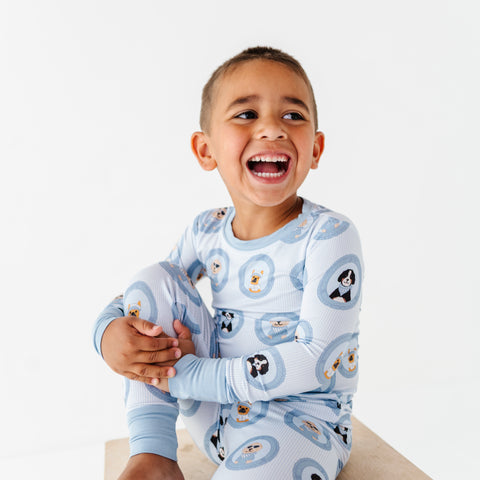 Porthole Pups Kids Pajamas - Blue