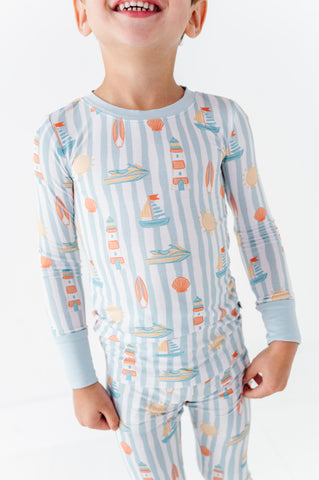 Boardwalk Buddies Blue Kids Pajamas