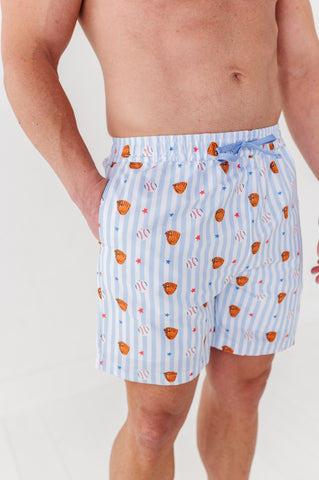 Stripe Out Mens Swim Trunks