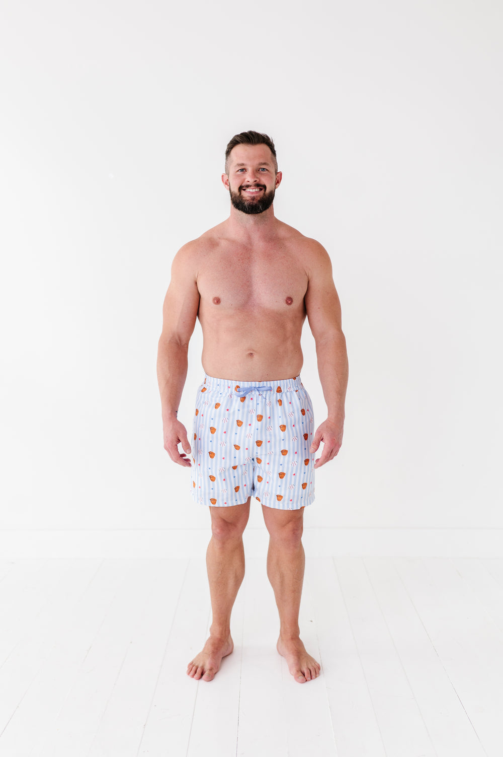 Stripe Out Men's Swim Trunks