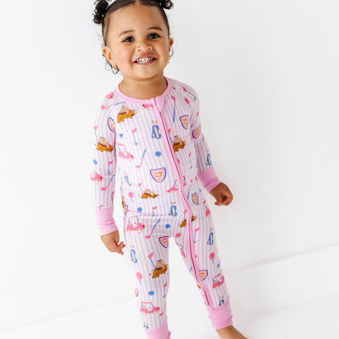 Caddy Convertible Footies- Pink