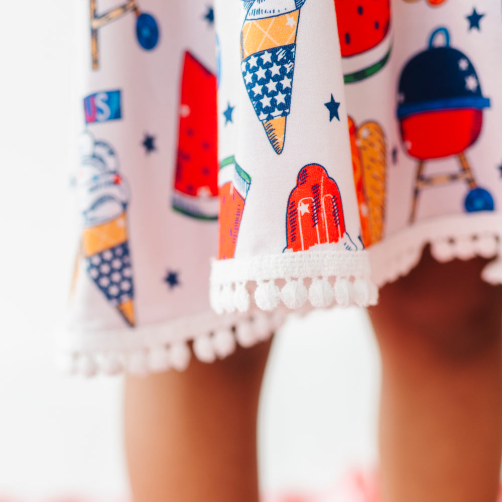 Red, White & BBQ Pom Pom Dress