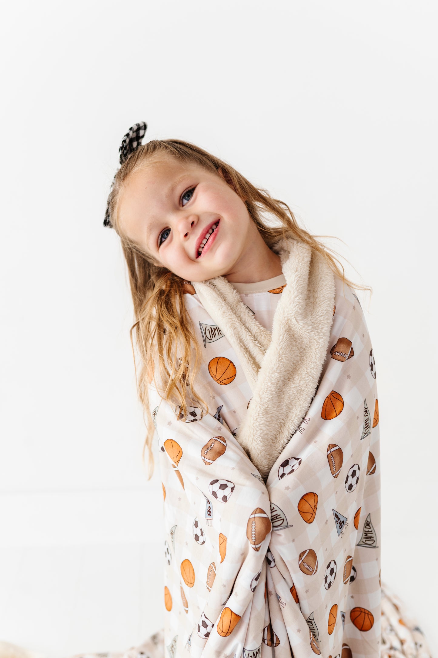 Game Day Gingham Oversized Fuzzy Blanket