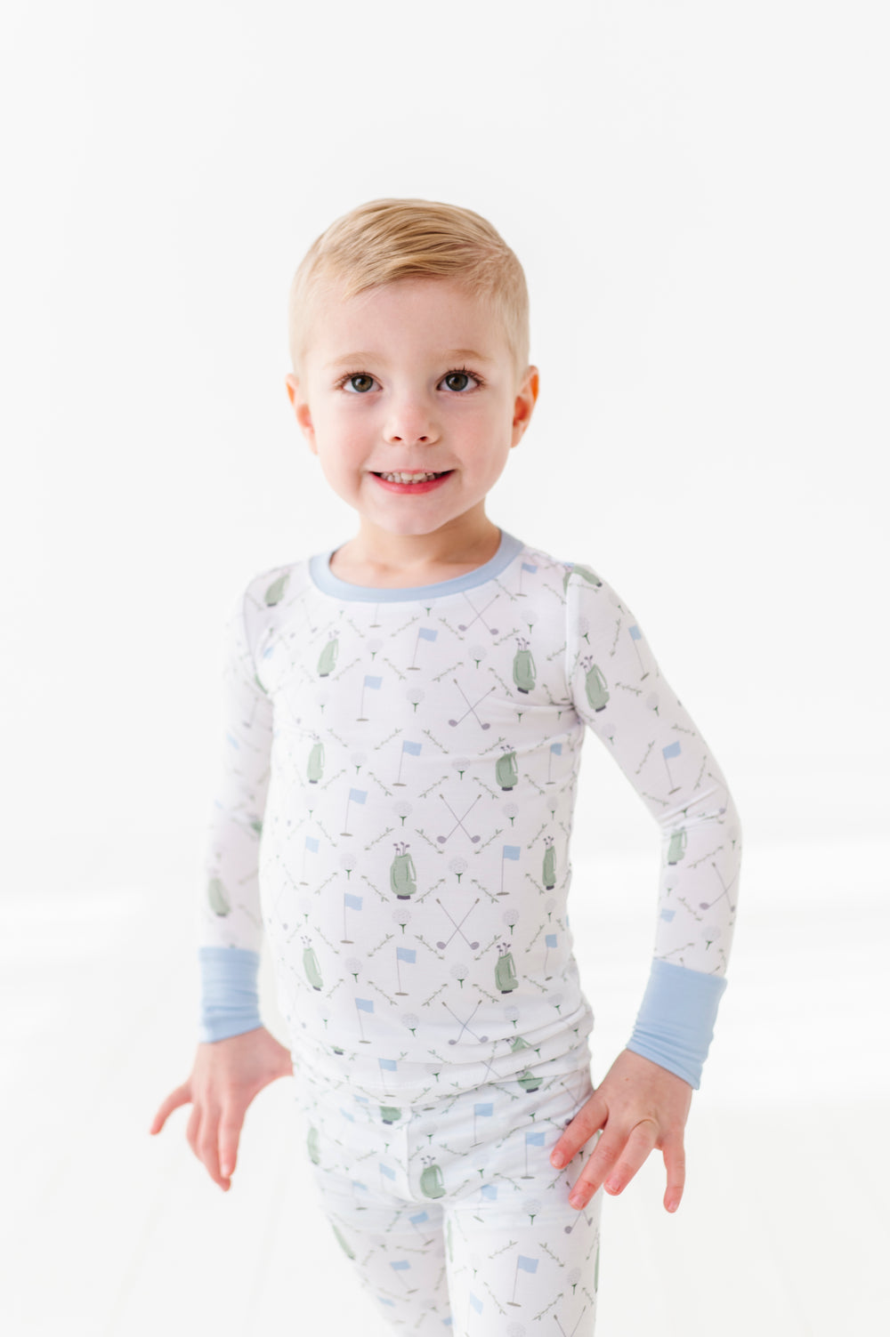 Dressed To the Tee Kids Pajamas Long Sleeves and Pants - Blue