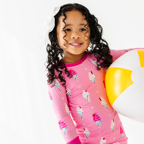 Sundae Funday Kids Pajamas - Pink