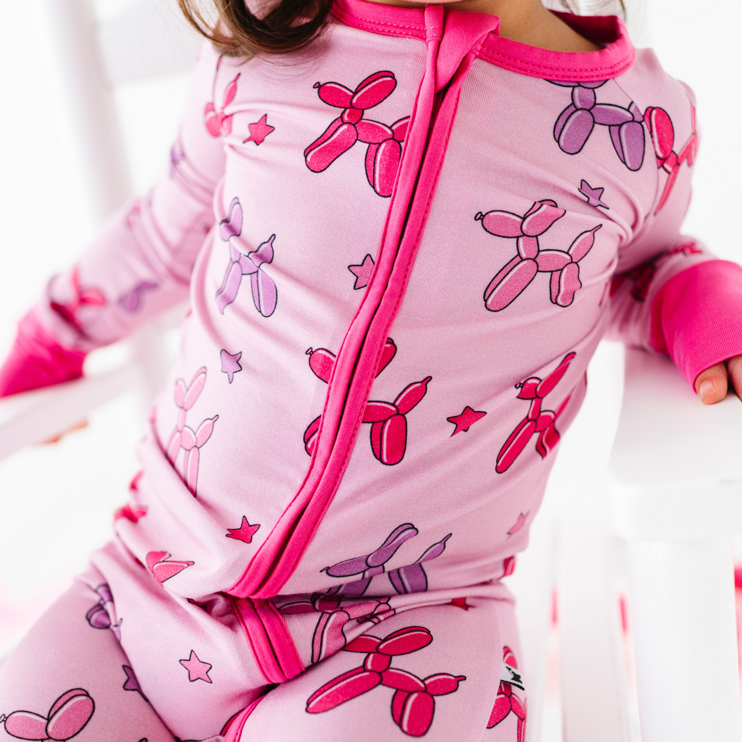 Girl Animal Balloons Convertible Footies