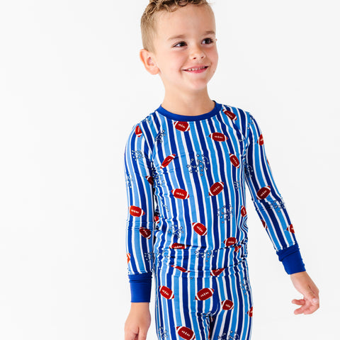 Friday Night Stripes Kids Pajamas - Blue