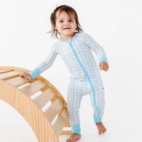 Forget Me Knot Convertible Footies - Blue