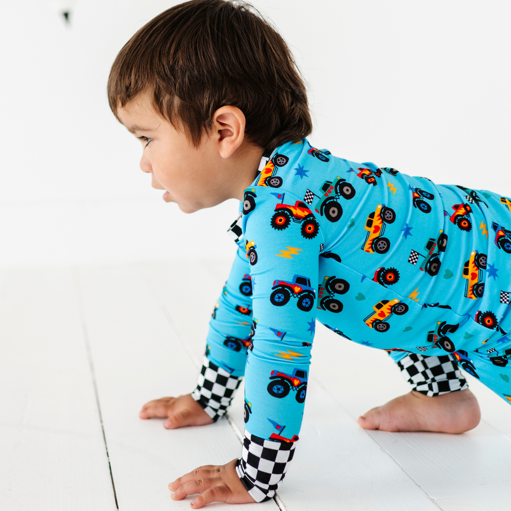 
                      
                        Boy in monster truck pajamas by Kiki and Lulu
                      
                    