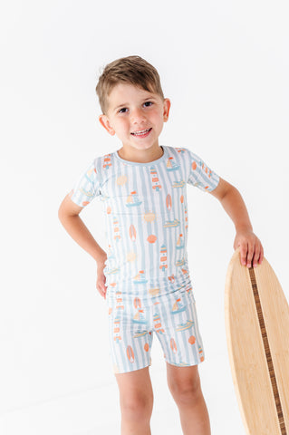Boardwalk Buddies Blue Shorts Pajamas