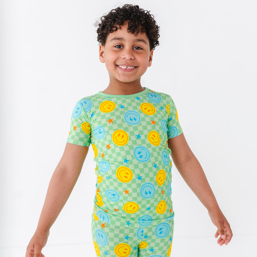 
                      
                        Boy Wearing Short Smiley Pajamas By Kiki Lulu
                      
                    