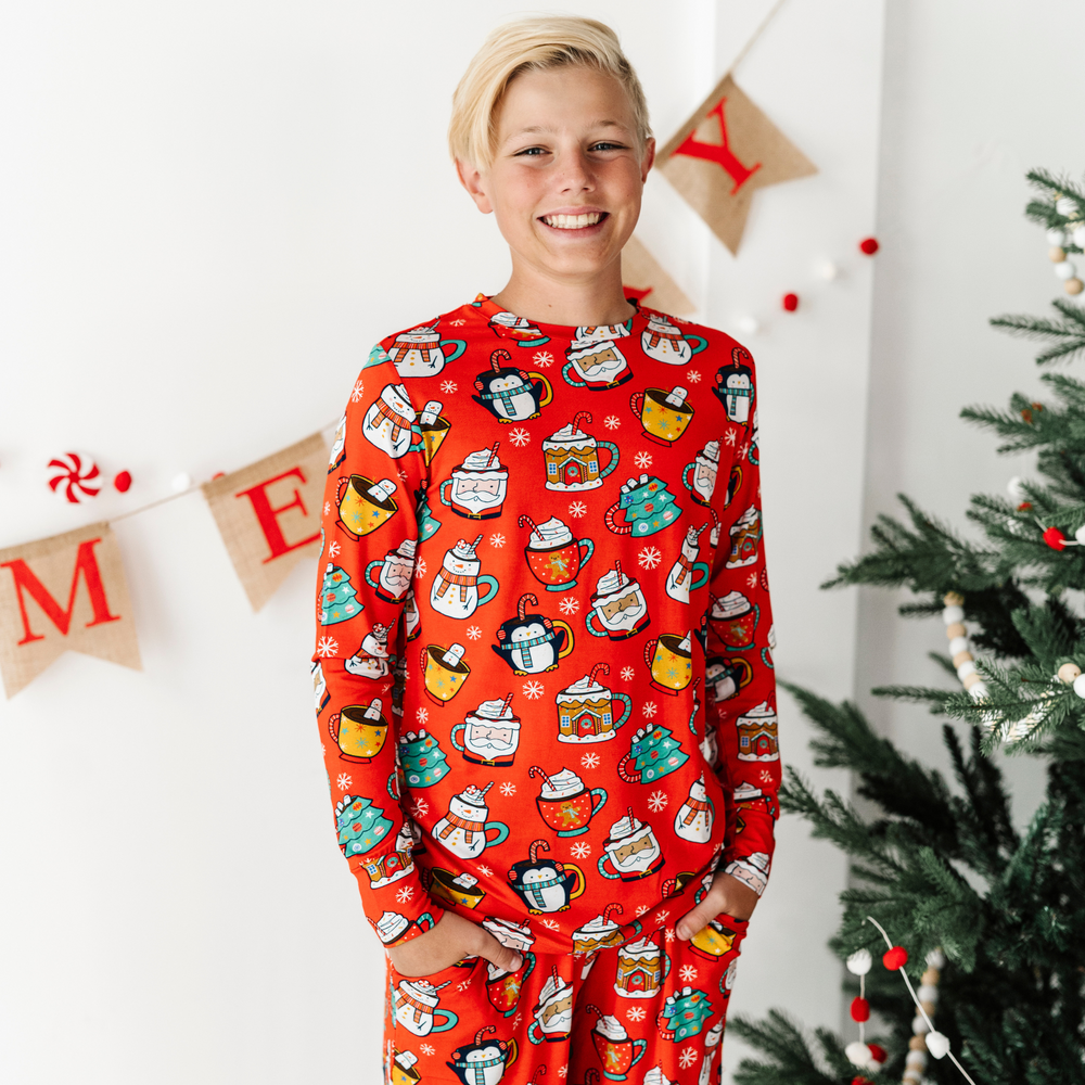 
                
                    Load image into Gallery viewer, Teen in Cocoa Christmas matching pajamas
                
            