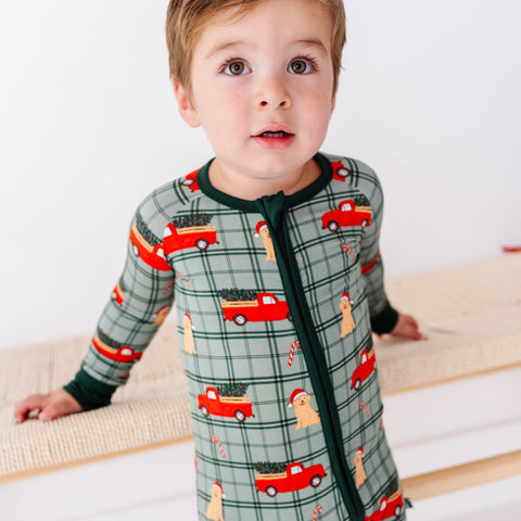 Green Holly Jolly Doggies Convertible Footies