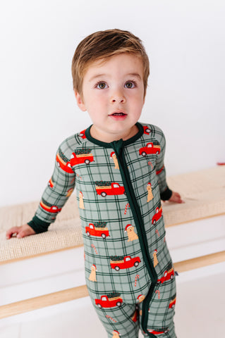 Green Holly Jolly Doggies Convertible Footies