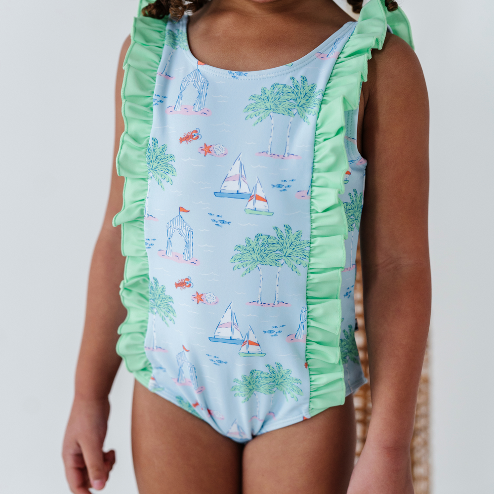 Dreams for Sail Girls Swimsuit With Ruffle