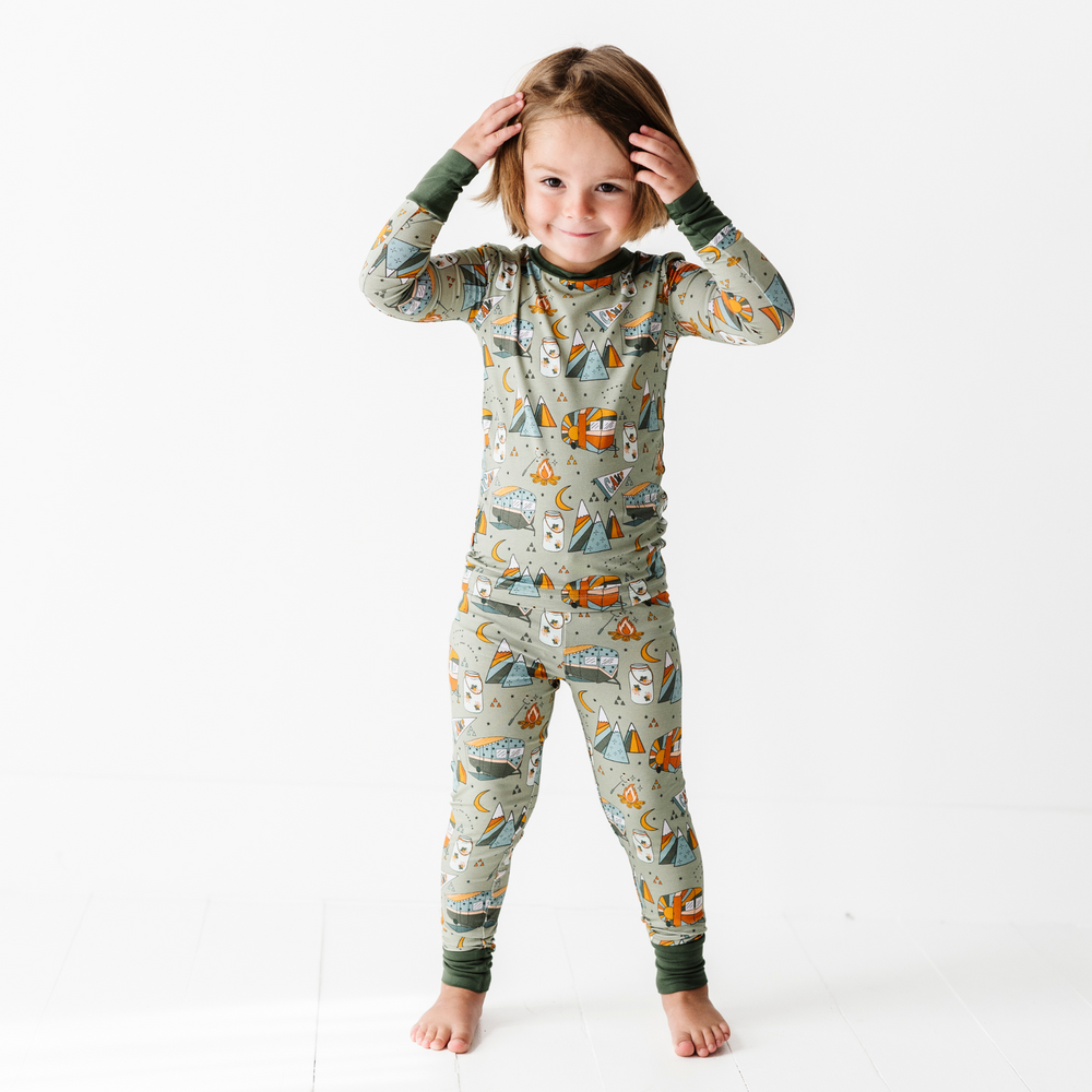 
                
                    Load image into Gallery viewer, Kid in Kiki and Lulu Camping Pajamas
                
            