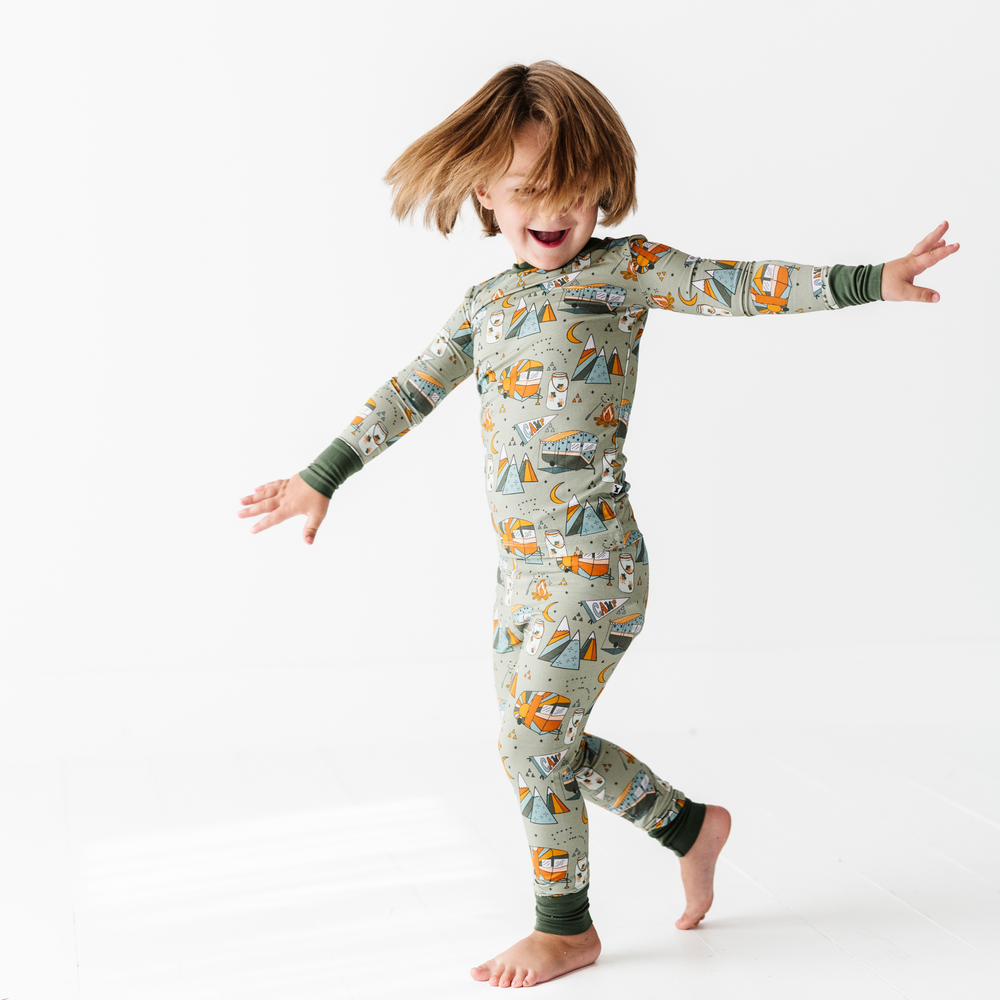 
                
                    Load image into Gallery viewer, The Great Outs&amp;#39;mores - Green Toddler Pajamas (Long Sleeve)
                
            