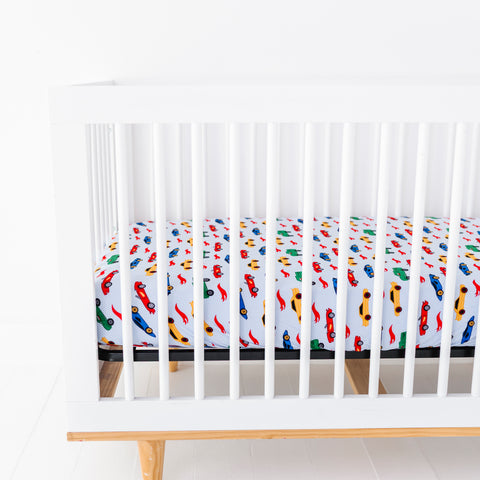 Racing Stripes Crib Sheet