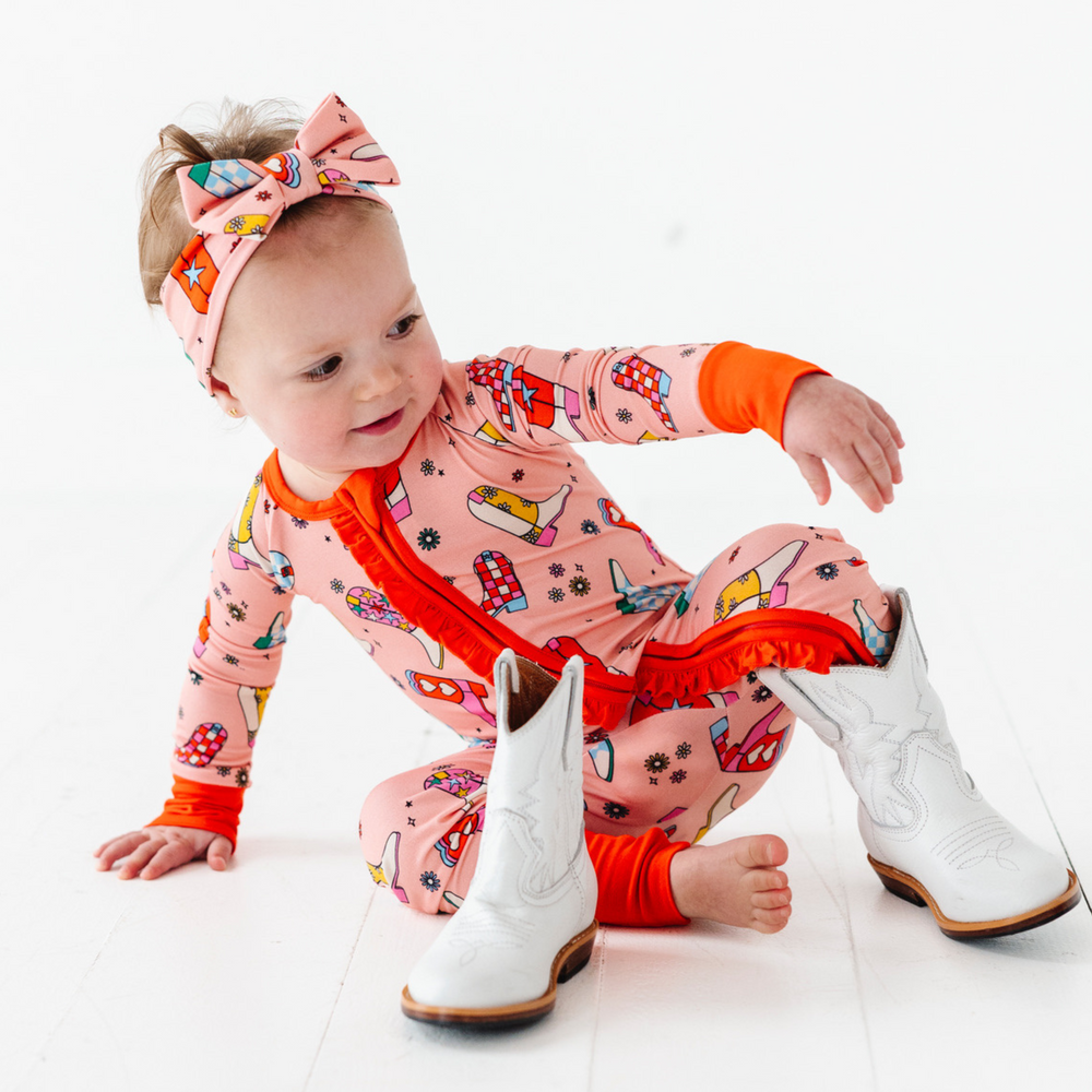 
                      
                        Let's Go (to bed) Girls Convertible Footies with Ruffle
                      
                    