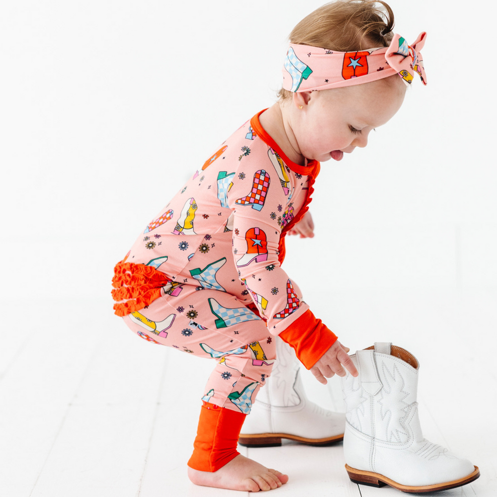 
                      
                        Let's Go (to bed) Girls Convertible Footies with Ruffle
                      
                    