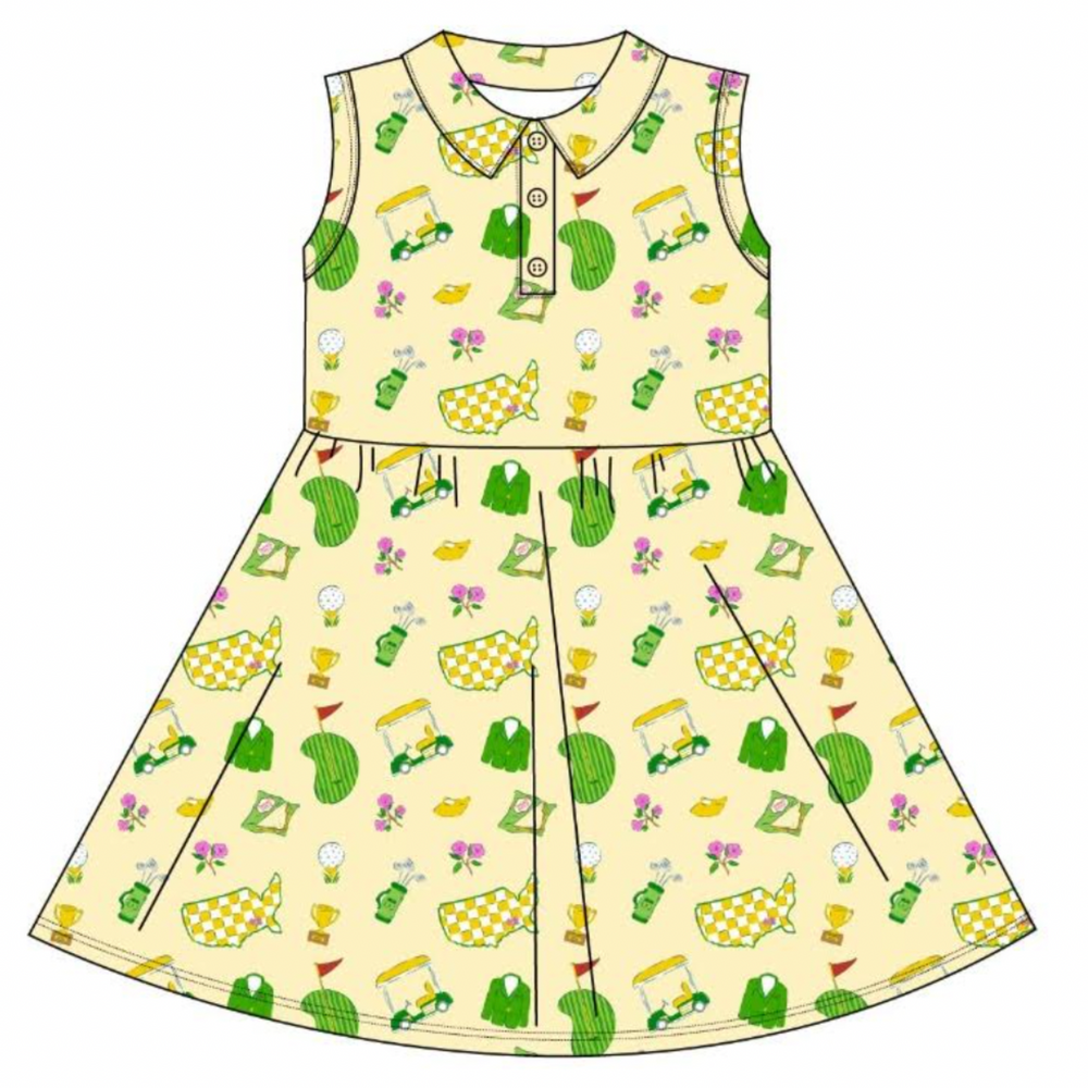 2025 Masters Inspired Girls Collared Dress- PREORDER