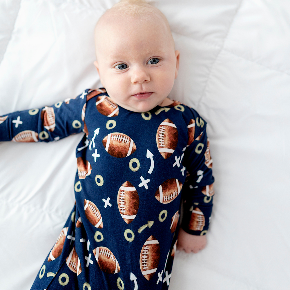 
                      
                        Clear Eyes, Full Hearts, Lets Snooze Football Knotted Gown
                      
                    