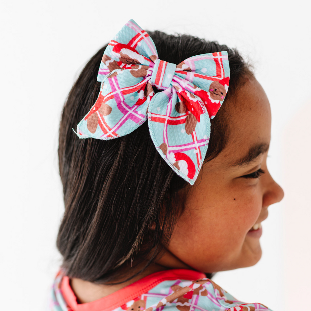 Girl in Gingerbread Clip Bow by Kiki and Lulu