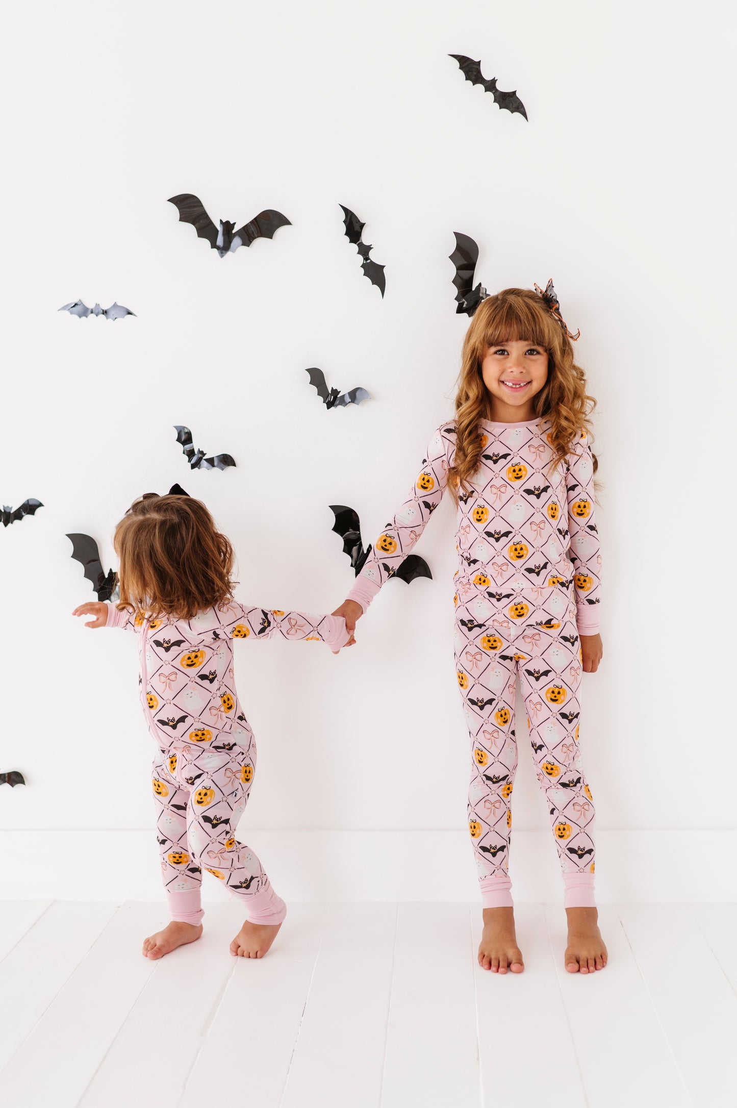 Girls Pink Bamboo Halloween Pajamas by Kiki and Lulu