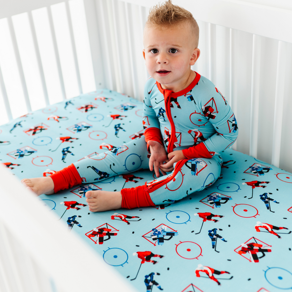 Go The Puck To Bed Crib Sheet Kiki Lulu