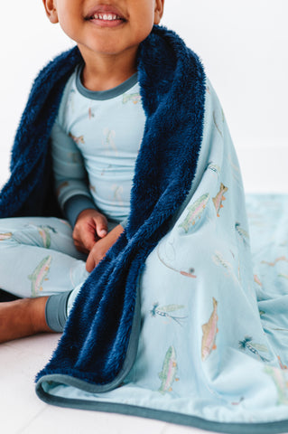 All About That Bass Plush Blanket in Blue