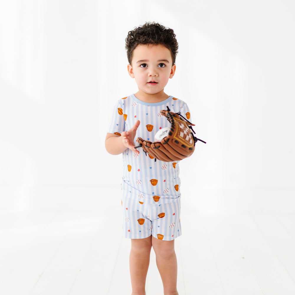 
                      
                        Stripe Out Kids Pajamas- Short Sleeve and Shorts
                      
                    