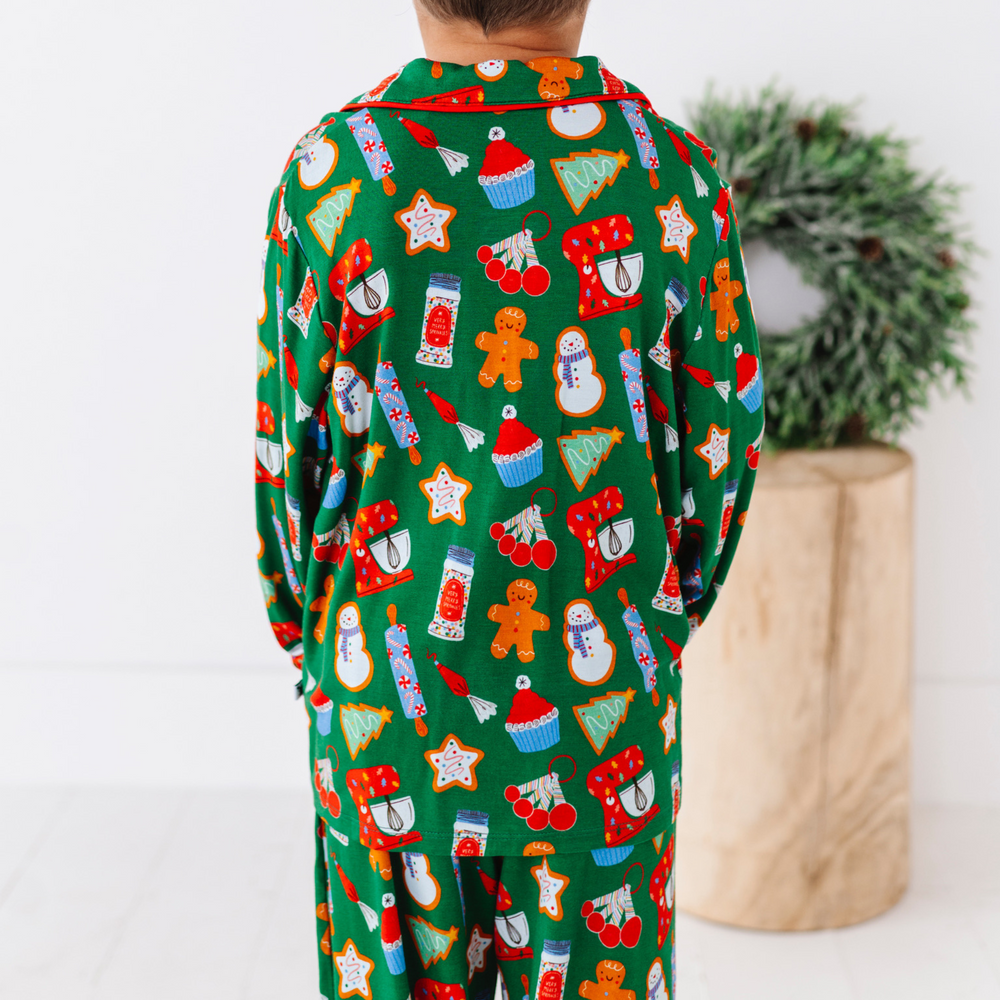 
                      
                        Kids Button Down Christmas Baking Pajamas by Kiki and Lulu
                      
                    