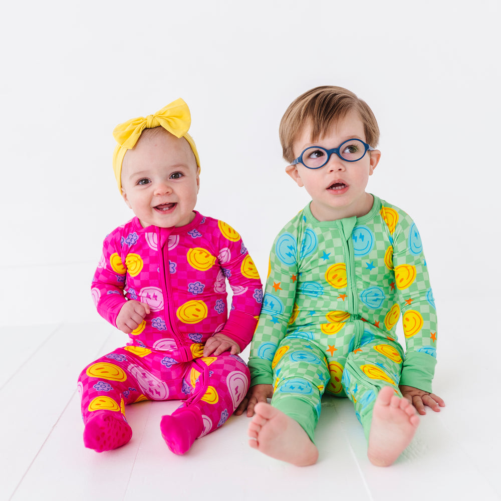 
                      
                        Kids in Matching smiley pajamas
                      
                    