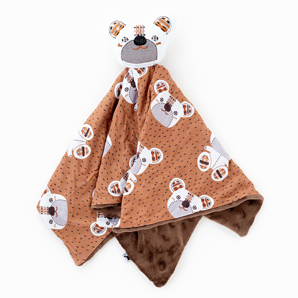 
                
                    Load image into Gallery viewer, Bears Gone Plaid Lovey With Stuffed Animal Head
                
            