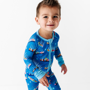 
                
                    Load image into Gallery viewer, Kid in Hanukkah Pajamas family matching 
                
            