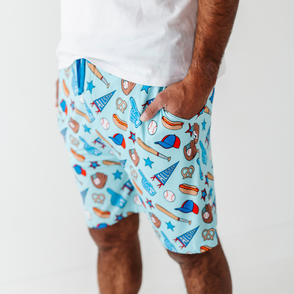 No Place Like Home Blue Baseball Mens Lounge Shorts