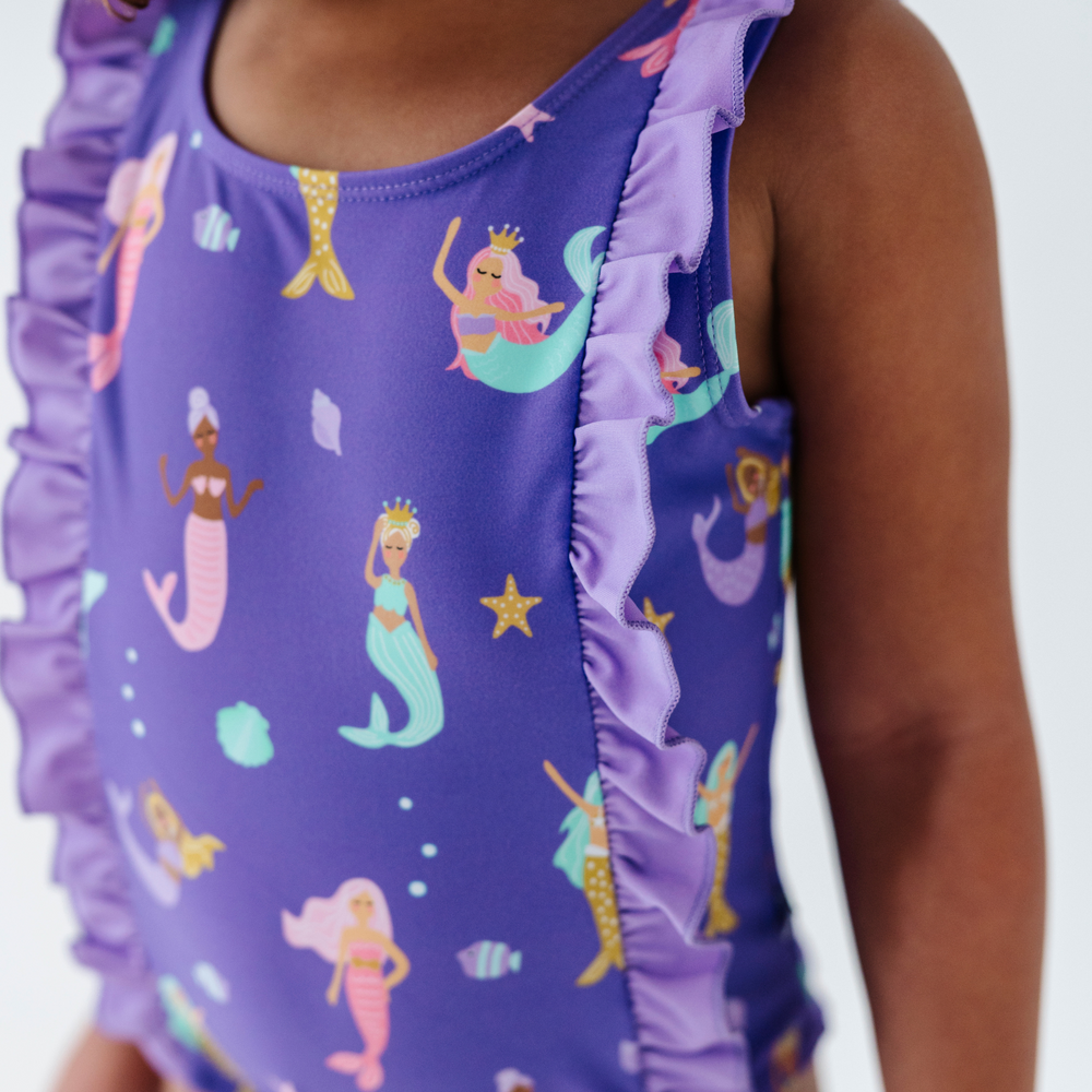 
                      
                        Mermaid in the U.S.A. Swimsuit With Ruffle
                      
                    