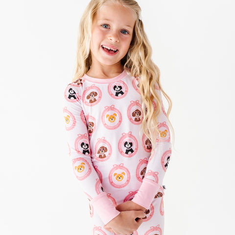 Porthole Pups Kids Pajamas - Pink
