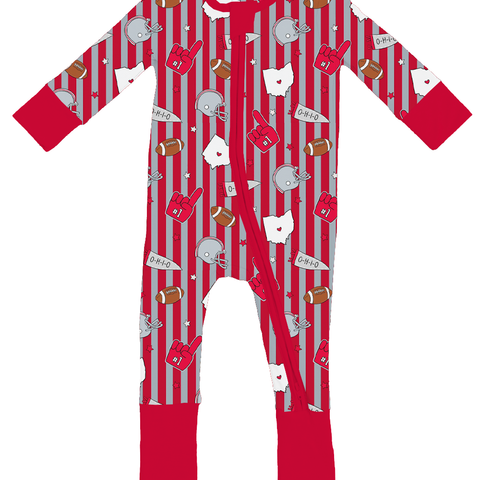 Game Day In Ohio Convertible Footies- PREORDER