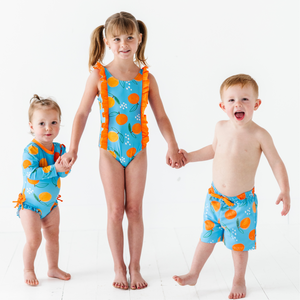 Be My Clementine Girls Swimsuit With Ruffle