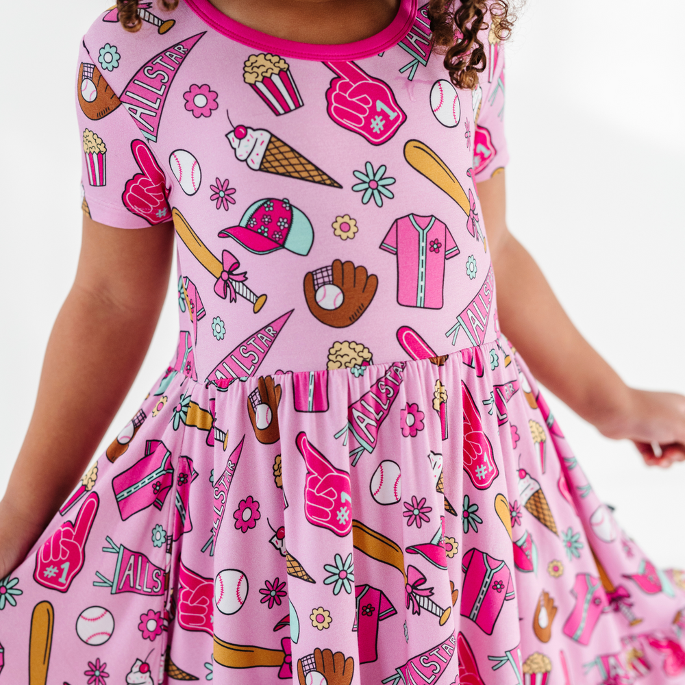 Pink Baseball Pink Toddler/Girls Dress