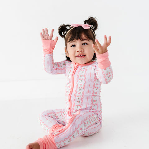 Forget Me Knot Convertible Footies - Pink