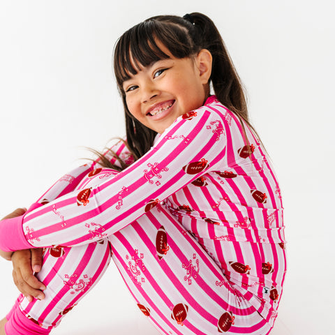 Friday Night Stripes Kids Pajamas - Pink