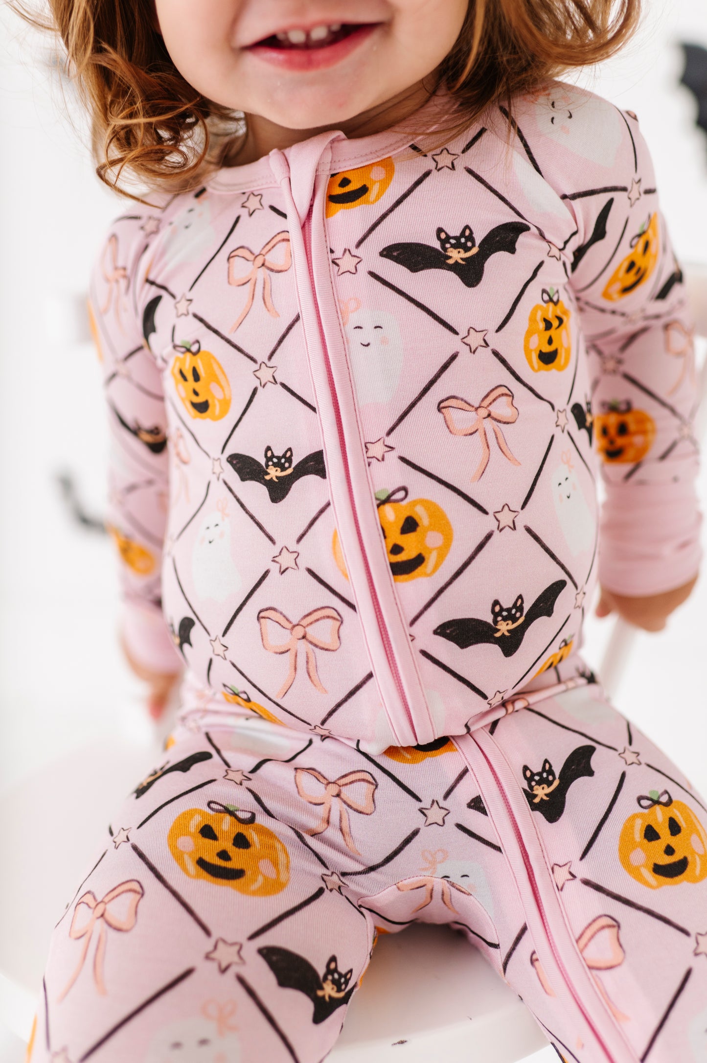 Pink Girls Halloween Pajamas 