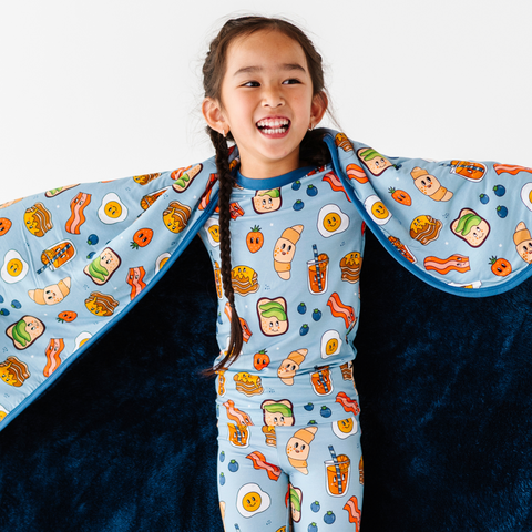 Don't Go Bacon My Heart Plush Blanket in Blue