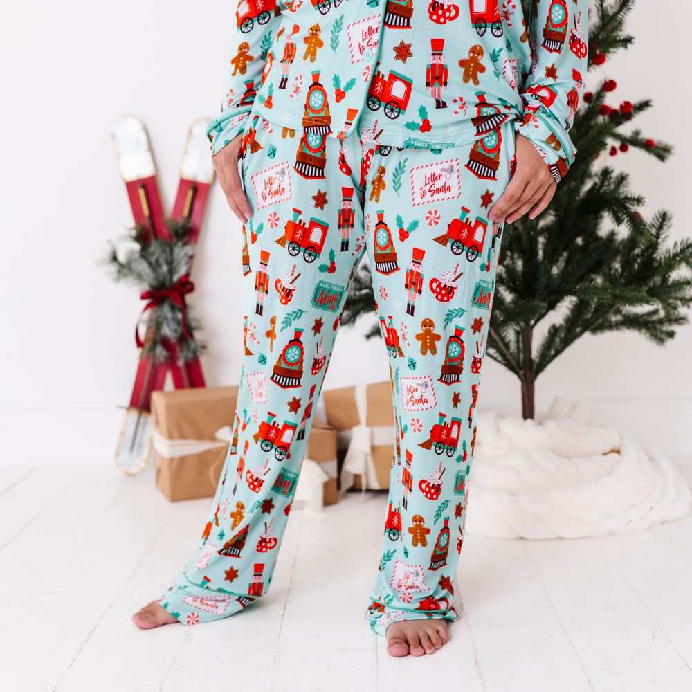 
                      
                        Woman in Polar Express Pajamas 
                      
                    