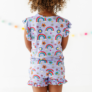 It's All Flowers and Rainbows Ruffle Short Set Toddler/Kids
