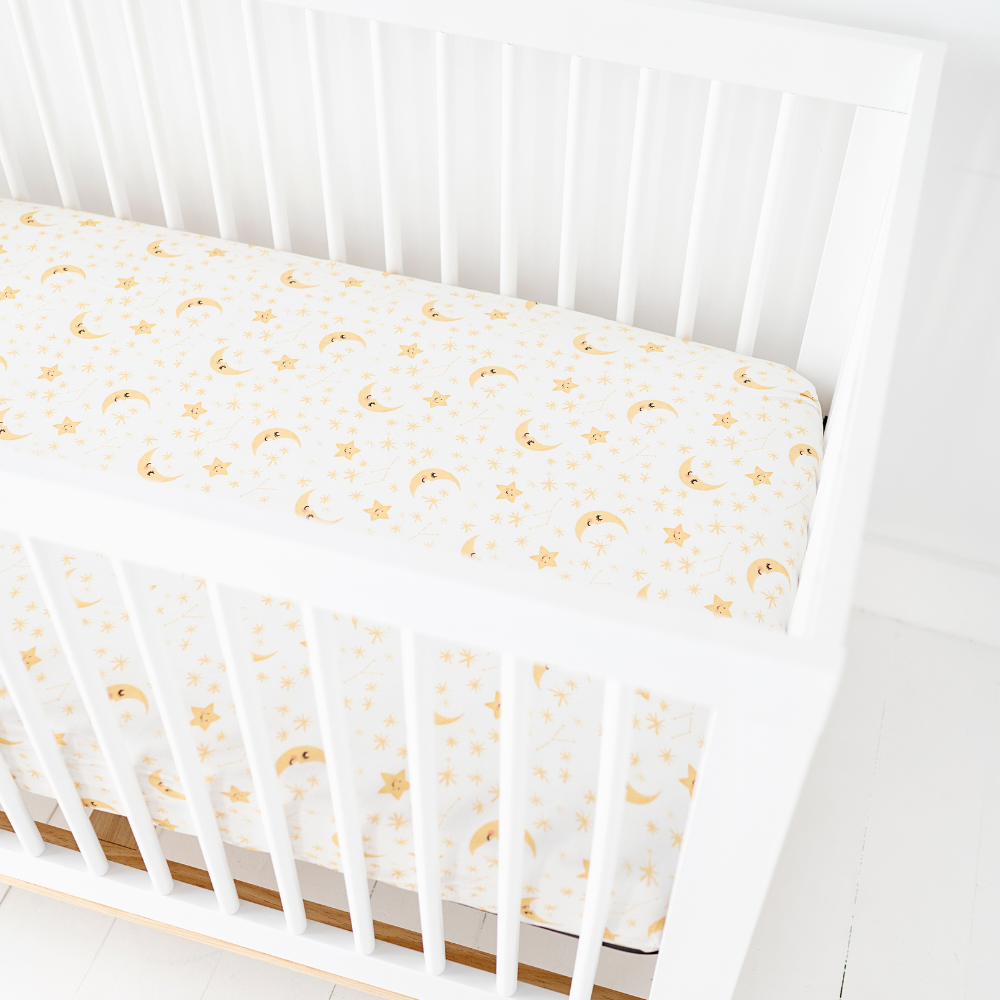 White and gold crib 2025 sheet