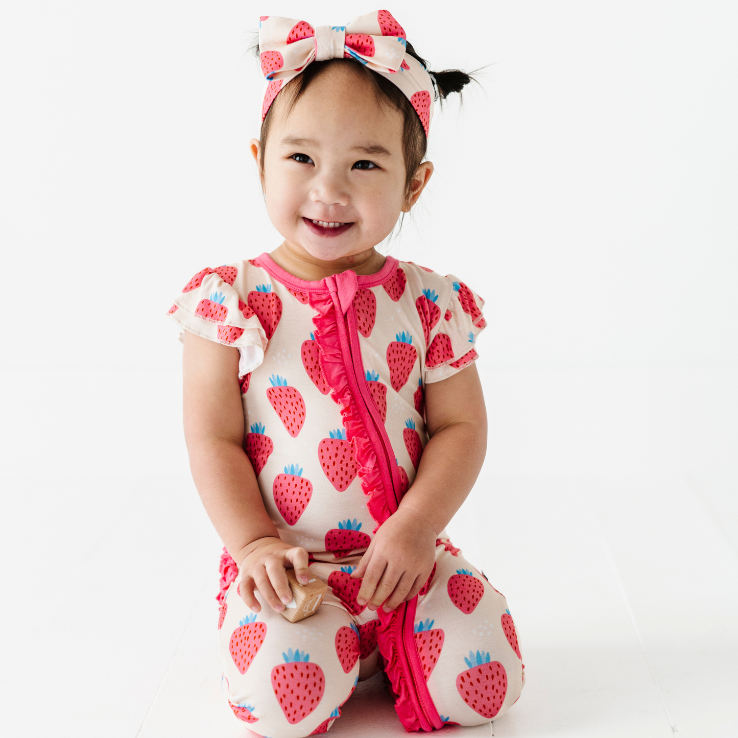 You're My Jam Strawberry Short Sleeve Ruffle Romper