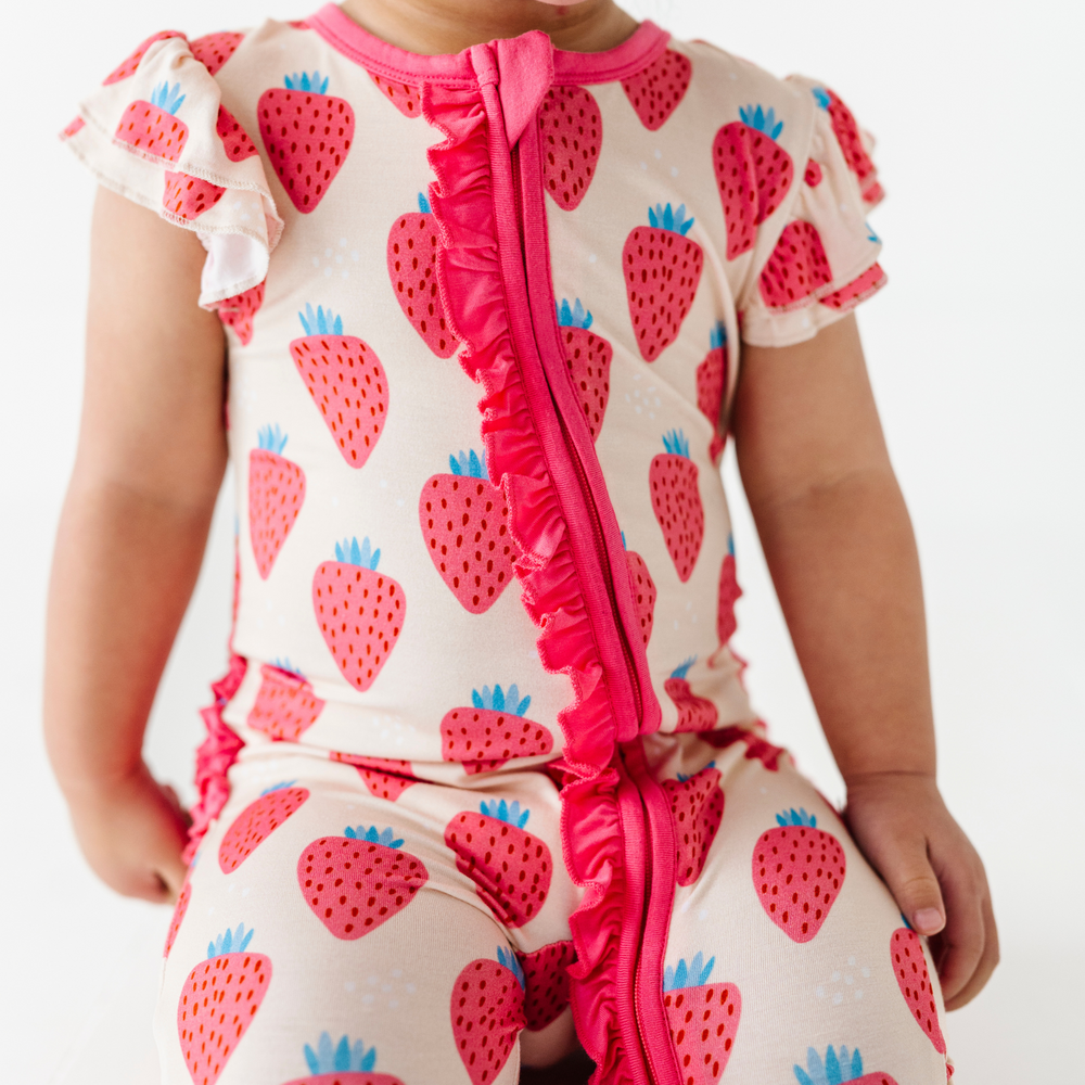 
                      
                        You're My Jam Strawberry Short Sleeve Ruffle Romper
                      
                    